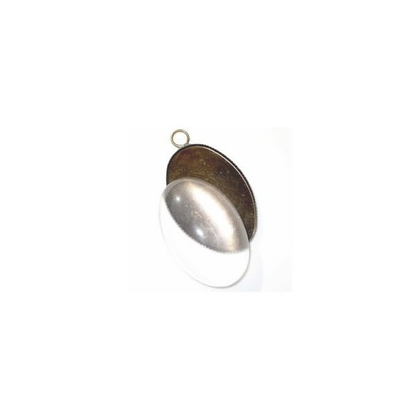 Plate pendant, oval 31x19mm, with cabochon