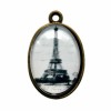 Schmuck Oval Tour Eiffel weiss, 32x20mm