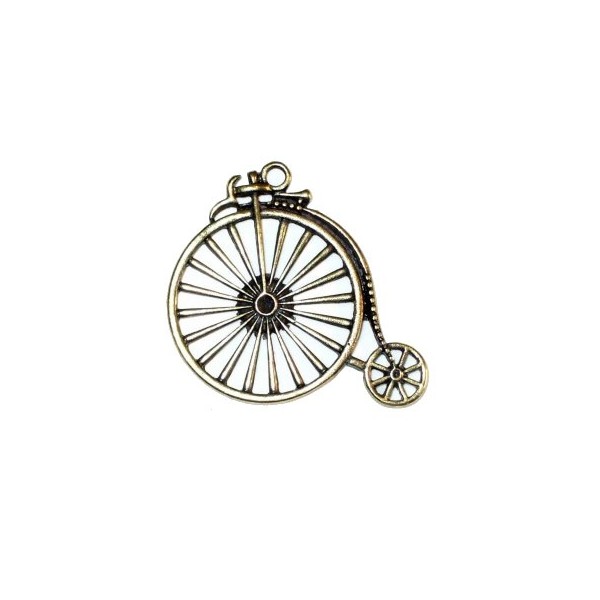 Pendant big old bicycle 43x46mm, bronze, 1 pce