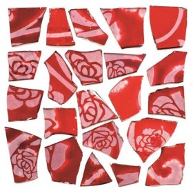 Retro Mosaic, red/silver
