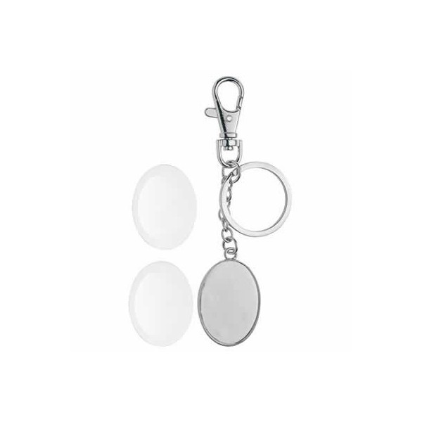 Keyring pendant two-sided oval 37x27mm