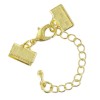 Clasp with connector for ribbon, gold, 10mm, 1 pce