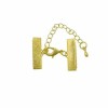 Clasp with connector for ribbon, gold, 16mm, 1 pce