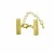 Clasp with connector for ribbon, gold, 16mm, 1 pce