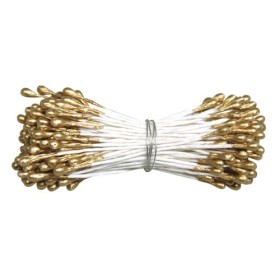 Pistils, 2mm, gold, 288 heads