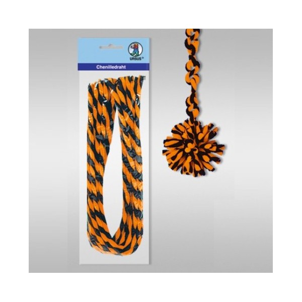 Pipe cleaners, 10 pces, orange-black