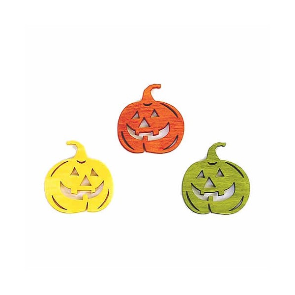 Holzkürbisse Halloween, 4cm, 6 Stk