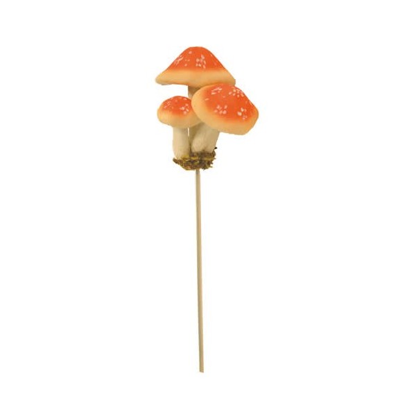 Champignons sur tige, orange, +/- 22cm, 2 pces