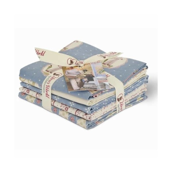 Gütermann Fat Quarters - Pemberley blue/white/rose