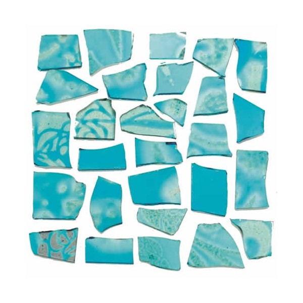 Retro Mosaic, turquoise/argent