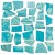 Retro Mosaic, turquese/silver