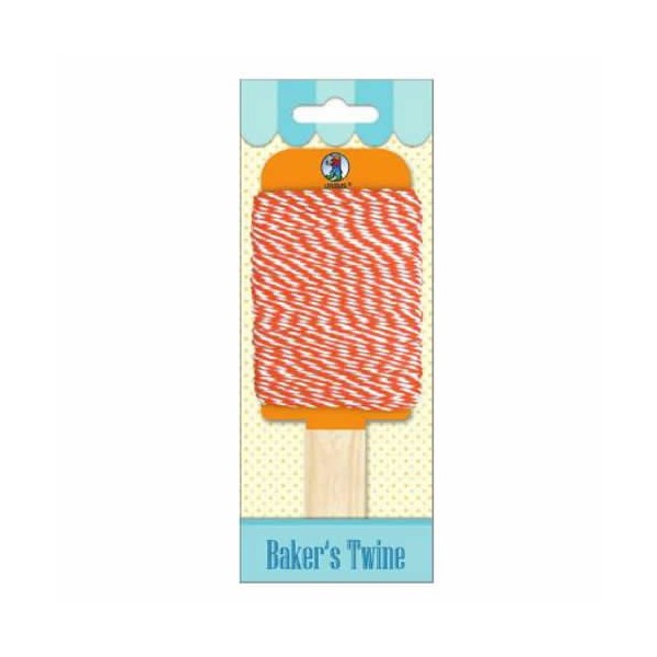 Baker's twine, cordon naranja-blanco, 15m