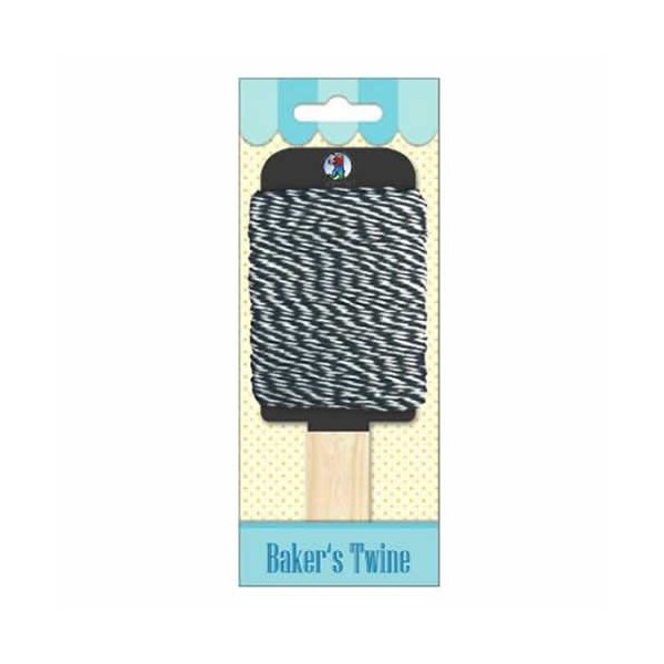 Baker's twine, cordon negro-blanco, 15m