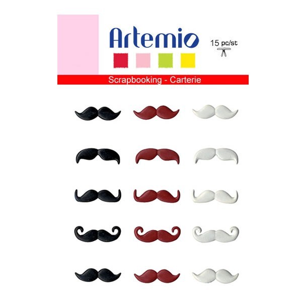 Artemio Brads - Mustache 20mm, 15 pcs