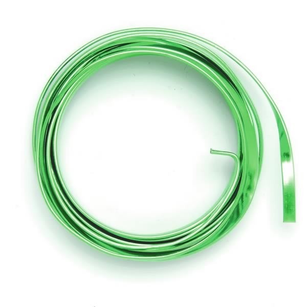 Flat aluminium wire, 1.2x4mm, 2m, light green