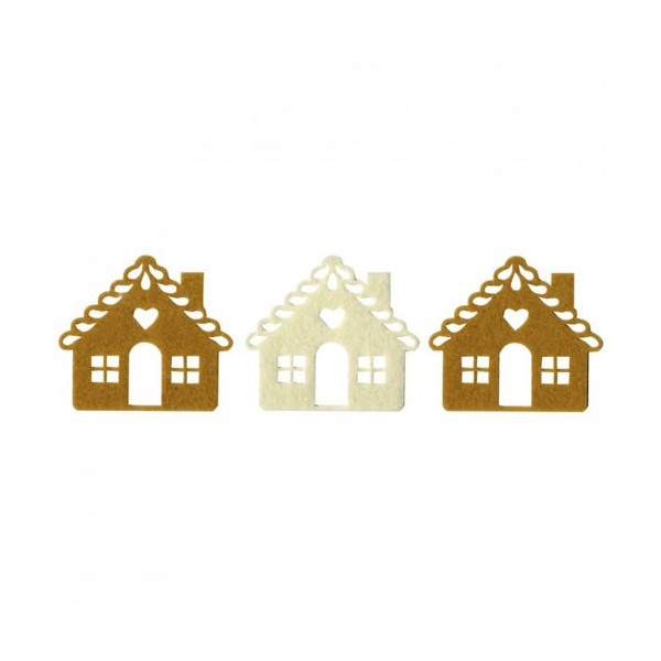 Felt ornaments Sweet Houses, 3 pcs