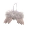 Angel's wing of feathers, silver grey, 16x10cm, 2 pcs