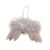 Angel's wing of feathers, silver grey, 16x10cm, 2 pcs