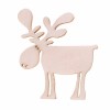 Wooden Elk, natural, 4cm, 8 pcs