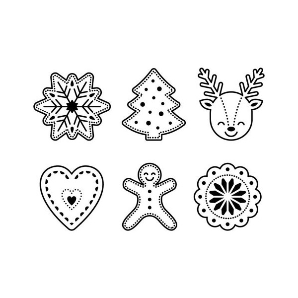 Clear stamps, Christmas shapes