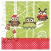 Napkin Owl red-green, 1 piece