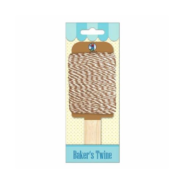 Baker's twine, cordon marron-blanco, 15m