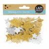 Moosgummi Glitter Sterne, weiss/gold/silber, 120 Stk