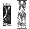 Iron-on fabric, velvet effect, feathers black