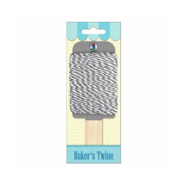 Baker's twine, ficelle bicolore gris/blanc, 15m