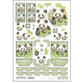 Marij Rahder - Hoja para decoupage Panda