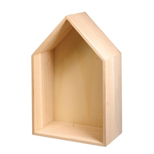 Cadre en bois forme maison 24x15x8cm