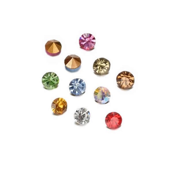 Rhinestones 1.7mm, mix, 60 pcs