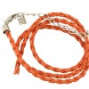 Collier en simili cuir avec fermoir, orange 45cm