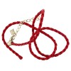 Collier en simili cuir avec fermoir, rouge 45cm