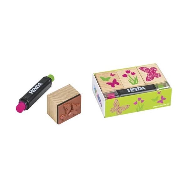 Set de tampons Printemps avec encre rouge-vert