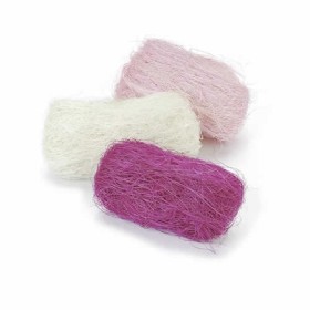 Abaca fibres, 3x10g, pink