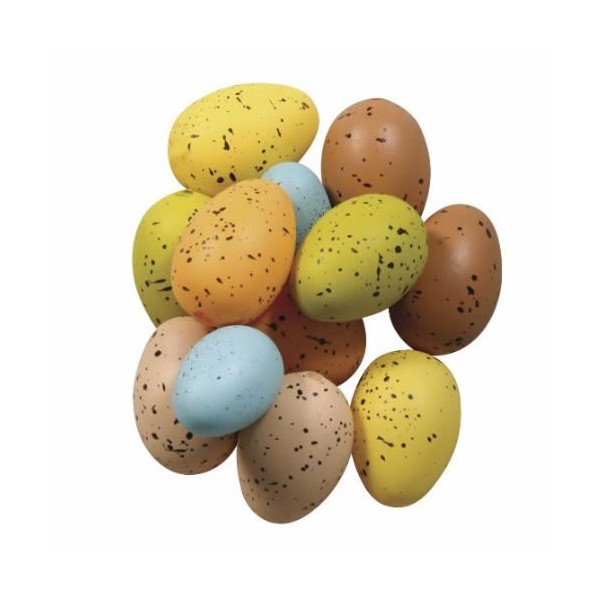 Huevos 3x2cm, surtido de colores, 12 pz