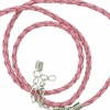 Collar de cuero artificial con cierre, rosa, 45cm