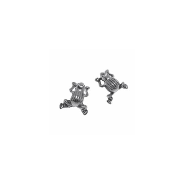 Charm frog, 1cm, silver color