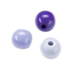 Wooden beads, blue mix, 12mm, 30 pcs