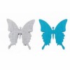 Mariposa de madera, 3cm/8pz , gris/azul