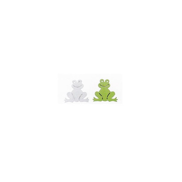 Wooden Frogs, , 3.8x3.4cm/8pcs white/green