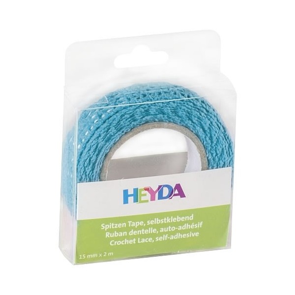 Spitzen Tape, selbstklebend, 15mm/2m, blau