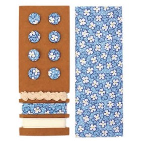 Textile set Lili Rose, blue with flowers