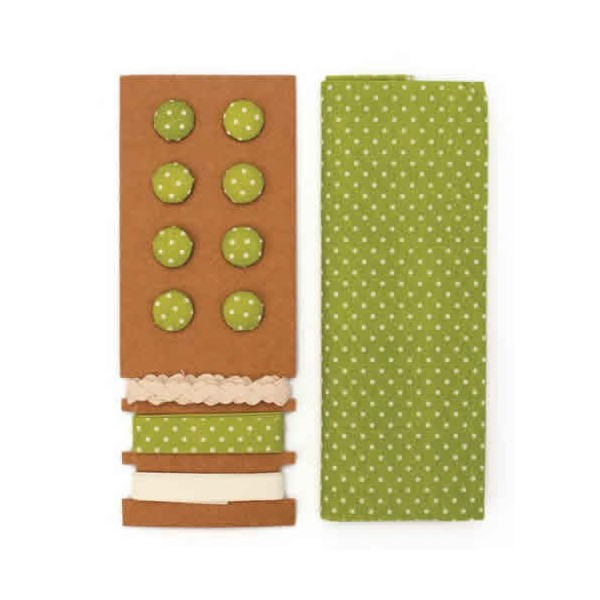 Textile set Lili Rose, polka dots green