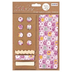 Textile set Lili Rose, lilac with flowers