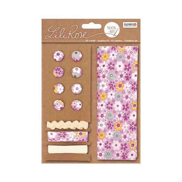 Kit tejido Lili Rose, rosa mit Blumen