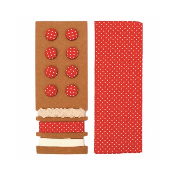 Textile set Lili Rose, polka dots red