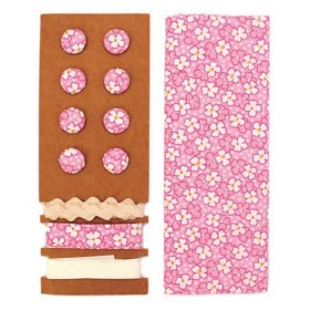 Textile set Lili Rose, pink with flowers