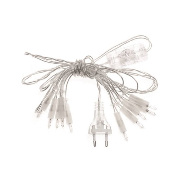 Mini light garland, 10 lights, transparent